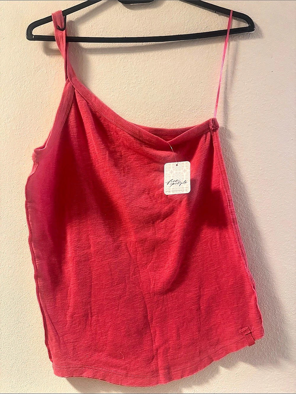Free People One Way or Another One-Shoulder Tank Top Red Large
